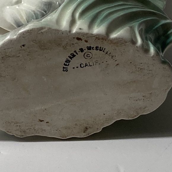 VTG Stuart McCulloch California Ceramics Swan White Flamingo Vase Figurine MCM - Picture 9 of 16